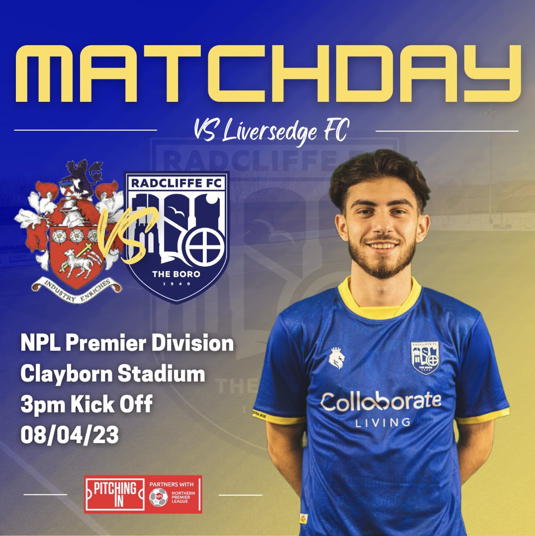 Radcliffe FC on Twitter "𝗜𝗧’𝗦 𝗠𝗔𝗧𝗖𝗛𝗗𝗔𝗬! 🙌 🆚 Liversedge_FC 📍 Clayborn