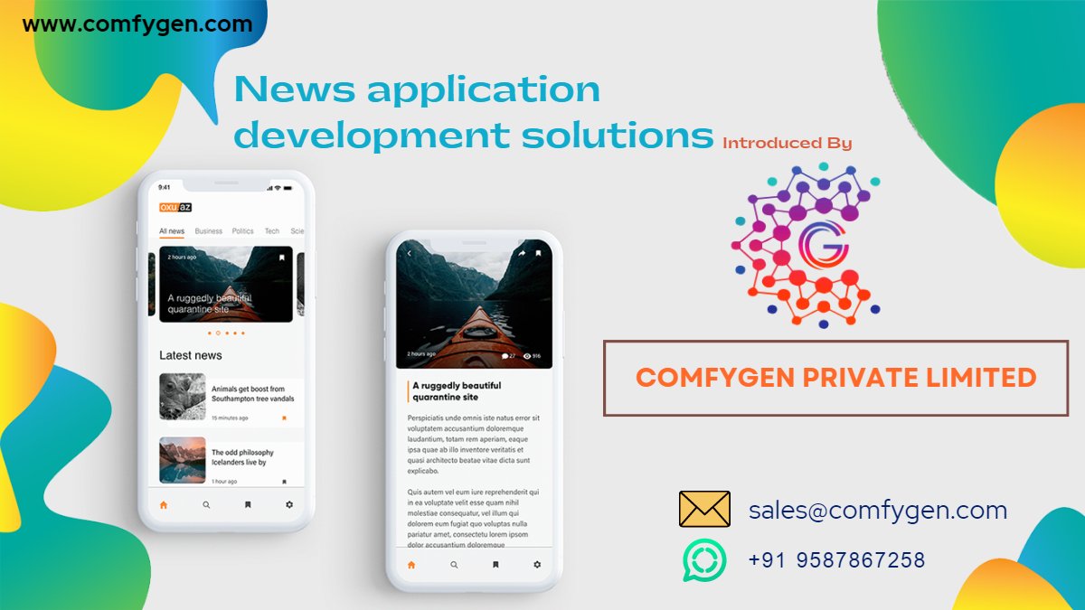 MohitSh56198970's tweet image. #Comfygen Private limited is launching News and Magazine web &amp;amp; app Development, offering personalized content from top publishers across the world , for up-to-the-minute news and in-depth articles. #comfygentech