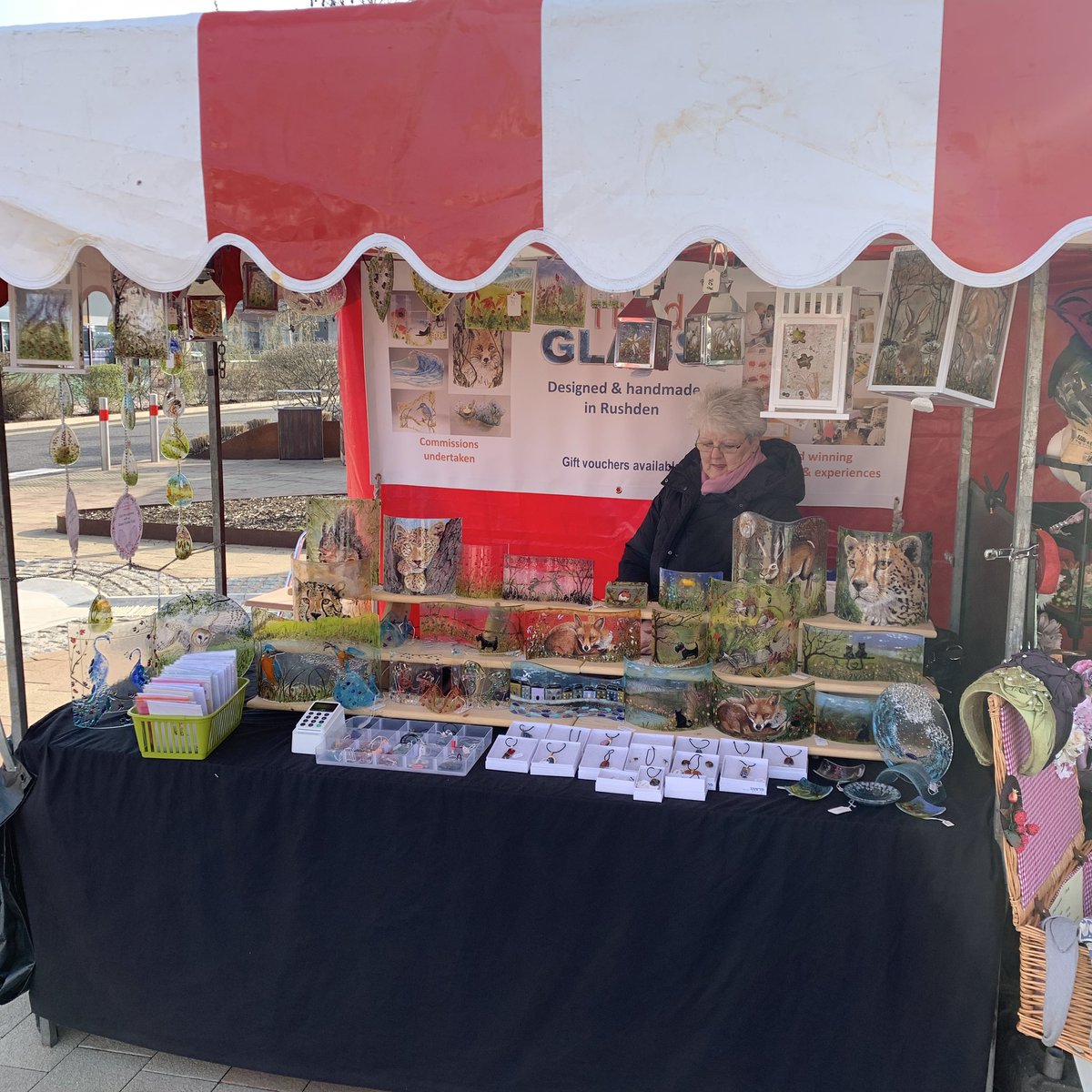 FiredGlass1's tweet photo. Day 2 @RushdenLakesSC @MadeAndVintage come along and say hi, we’re next to Bill’s #fusedglass #firedglass #handmade https://t.co/T4RHRUoFDV