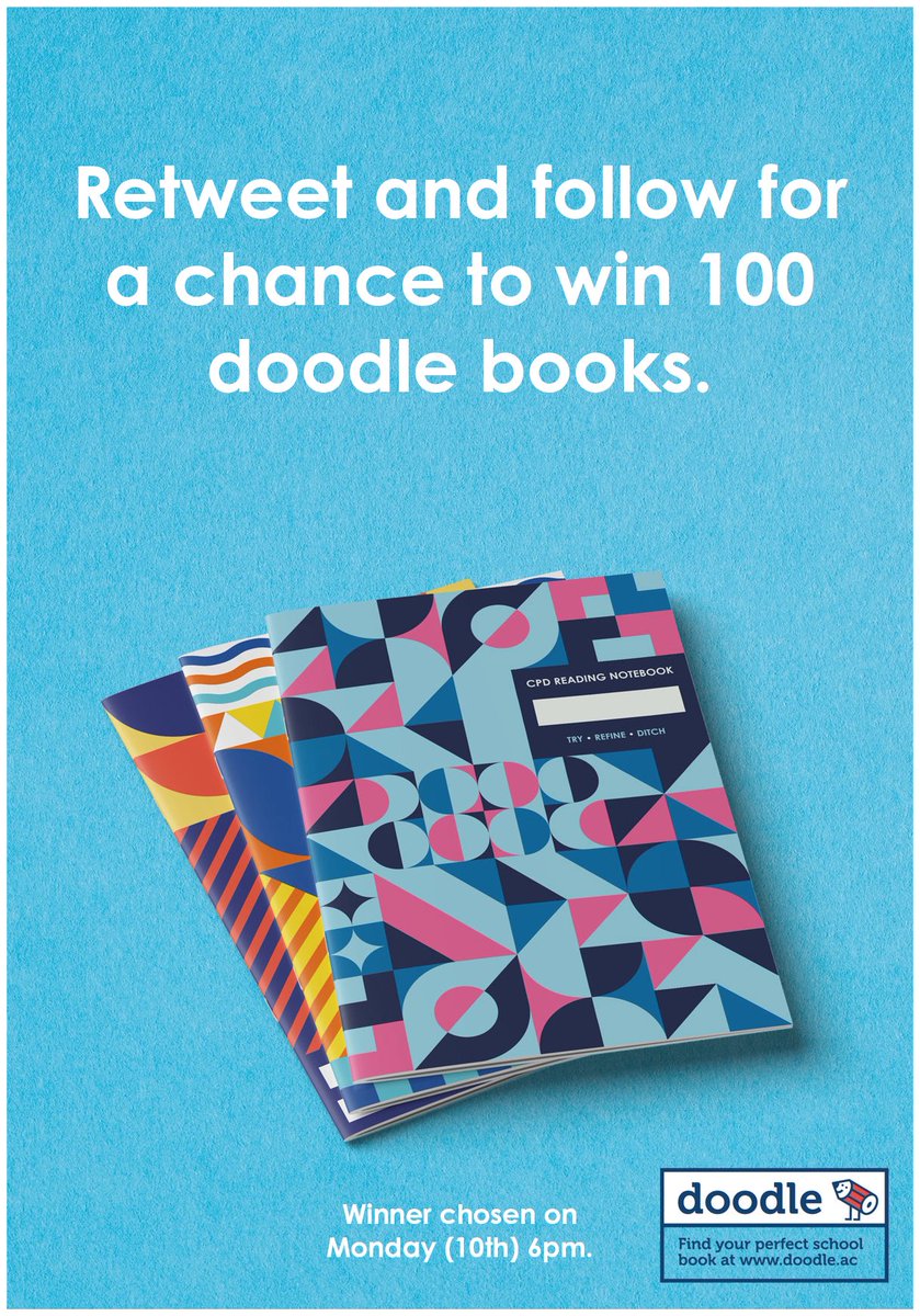 Retweet and follow for the chance to win any 100 exercise books from doodle.ac/collections/bo…

The winner can pick any book from our store, including cornell, cpd, art books or the famous exercise book 2.0 😀