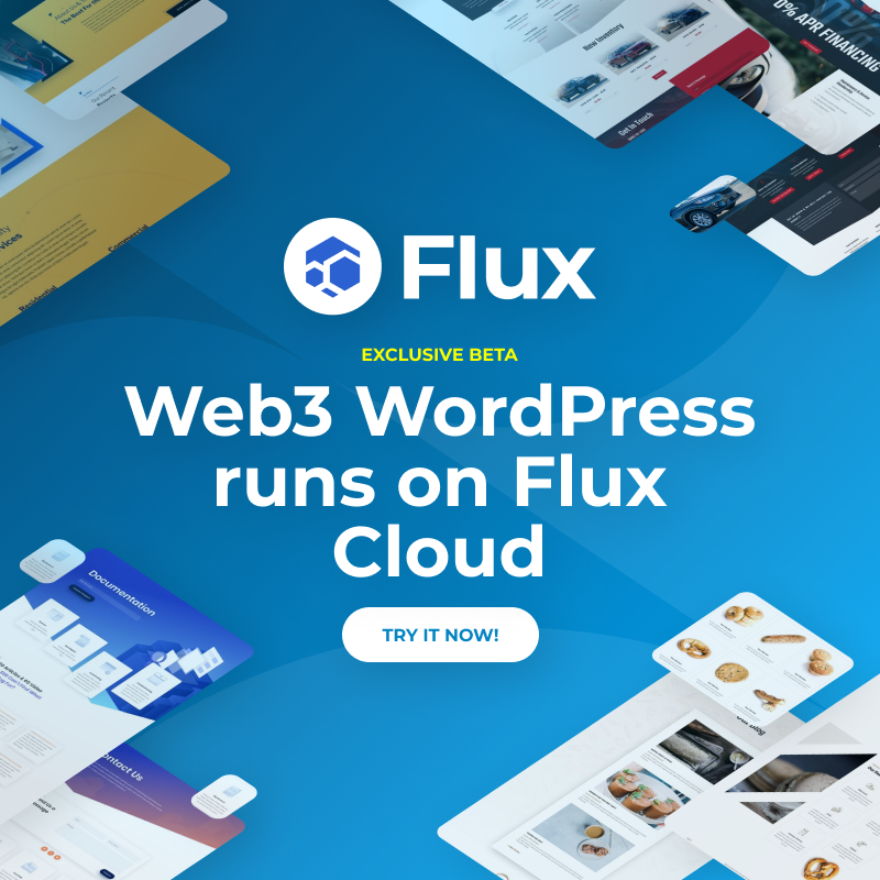 RunOnFlux's tweet photo. Leverage your #WordPress website with #Web3 technology! ⚡

Say goodbye to slow load times and security concerns, and hello to peak performance. 

👉 https://t.co/BYrZSFNPBH https://t.co/eZWqdJaaBA