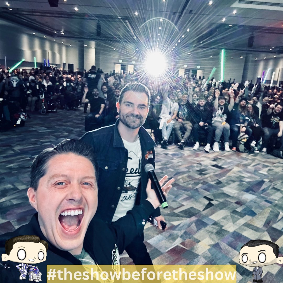 Hello, Twin Suns Stage!  

<a href="/robferre3/">Rob Ferre</a> and <a href="/CHUCKDUKAS/">Chuck Dukas</a> are your team to keep the energy going all weekend! Come say hello to the duo and maybe leave with one of our show exclusive prizes! Tweet them here 📲

#TheShowBeforeTheShow #TwinSuns #StarWarsCelebration <a href="/SW_Celebration/">StarWars Celebration</a>