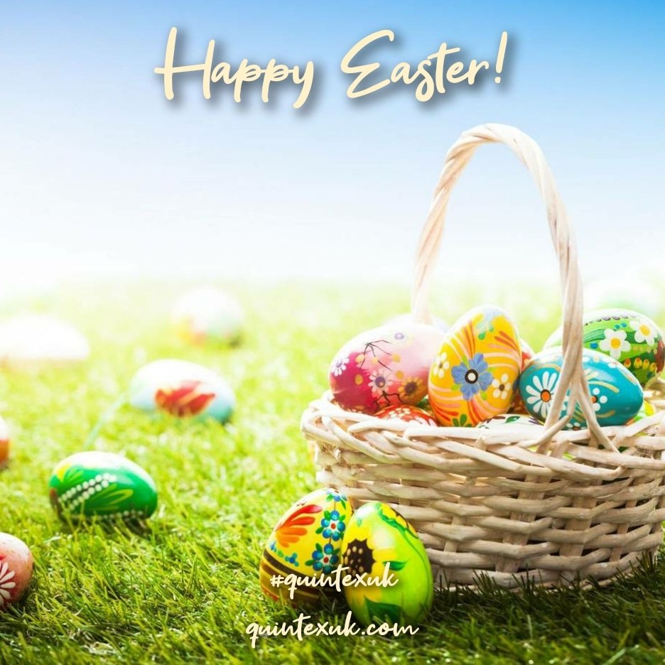 QuintexUK's tweet photo. 🙌 Wishing you all a very happy Bank Holiday easter weekend!🙏✝️🐇💫 #quintexuk #happyeaster #easter #april #praisebe #easterweekend #saturday #happyholidays #london #goodmorning #longweekend #4dayweekend ➡️https://t.co/nRqIMDWN6t https://t.co/XbuEh06T5b