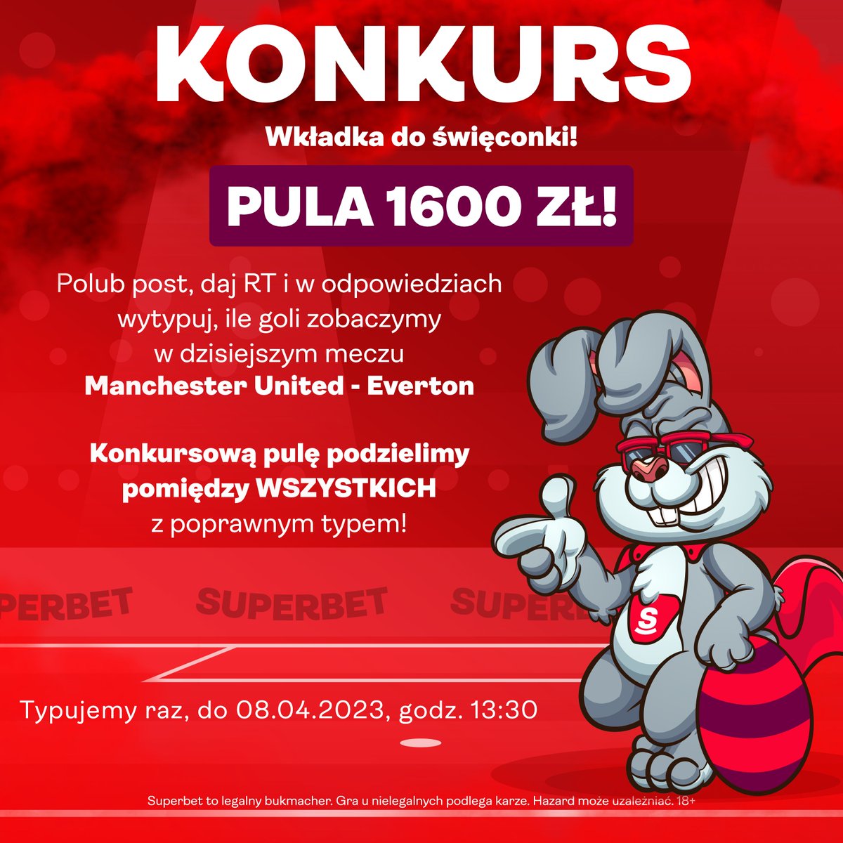 SuperbetPL's tweet photo. Typujemy dokładną liczbę goli 🥚 w meczu Manchester United - Everton #MUNEVE 
___
✅Zaobserwuj @SuperbetPL
♥️Polub tweeta i 🔄daj RT oraz 𝐝𝐨𝐝𝐚𝐣 𝐧𝐢𝐜𝐤 𝐳 𝐒𝐮𝐩𝐞𝐫𝐛𝐞𝐭!
🎁Nagroda: pula 1600 zł pomiędzy wszystkich z poprawnym typem. Typować można raz, do godz. 13:30 https://t.co/2I09a6418E