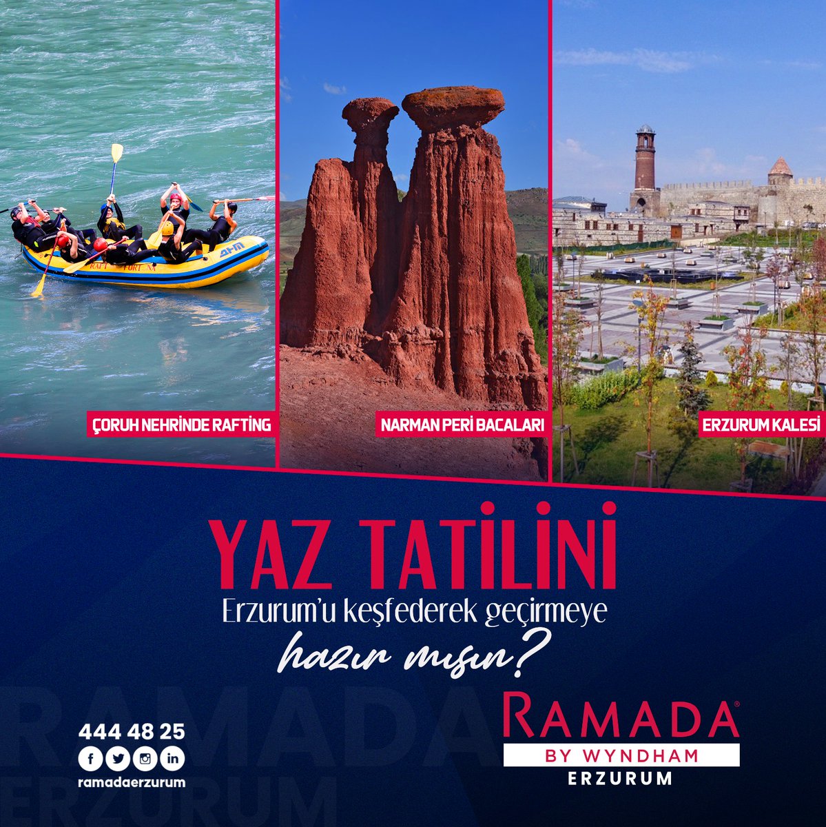 Yaz tatilini Erzurum'u keşfederek geçirmeye hazır mısın?

📌 Hüseyin Avni Ulaş Mahallesi Kaynak Sokak No:1 Şehir Hastanesi Karşısı Palandöken / Erzurum
📞444 48 25
📩info@ramadaerzurum.com

#ramada #erzurum #yaztatili #tatil