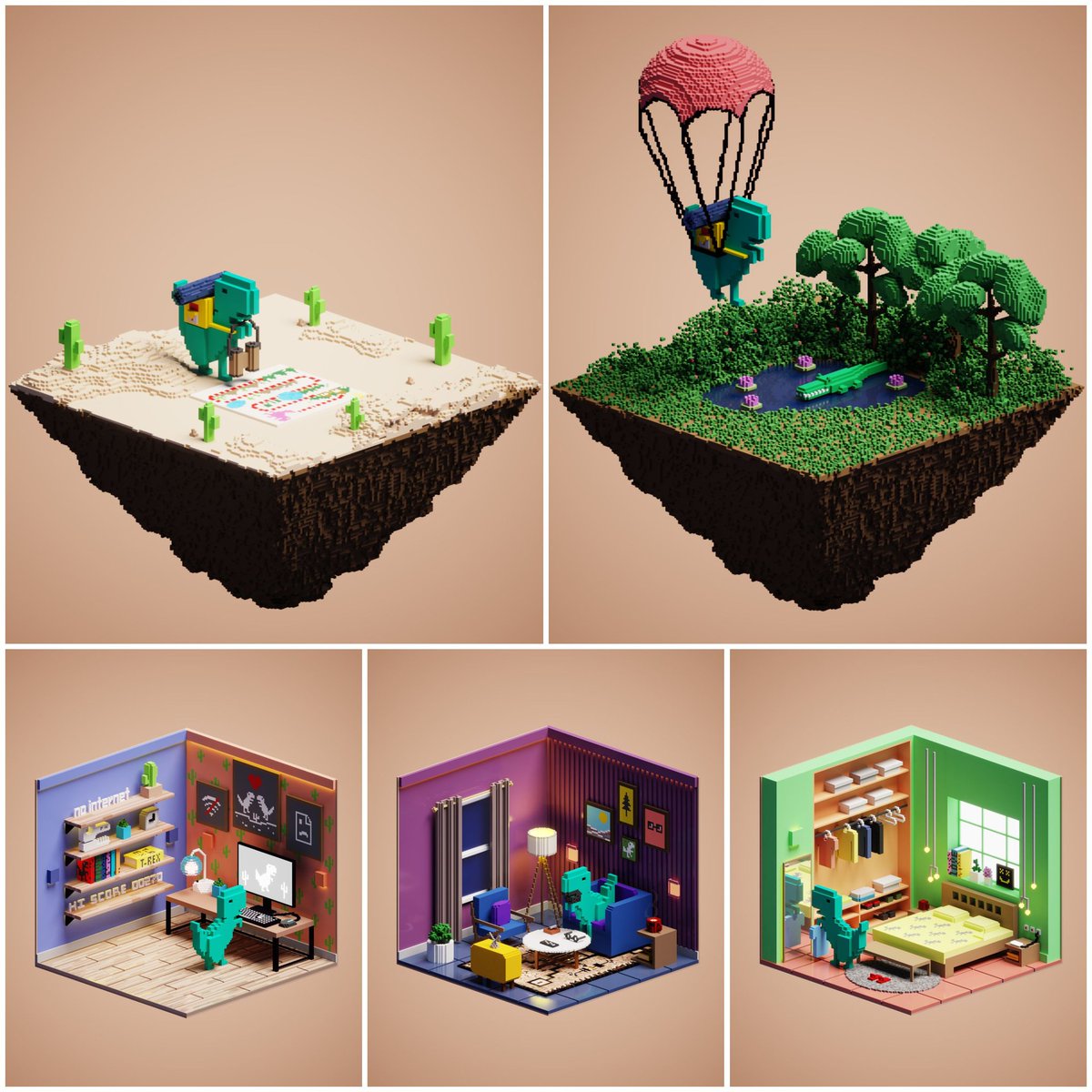 📢   Funny Story of T-REX ❤🦖

Hello! As most of you know, I am working on a series called "Searching For Love," which will consist of 3 editions and 9 1/1 NFTs. The chained story is available on <a href="/KnownOrigin_io/">KnownOrigin.io</a>.
Here is the journey so far  👀👇🏻