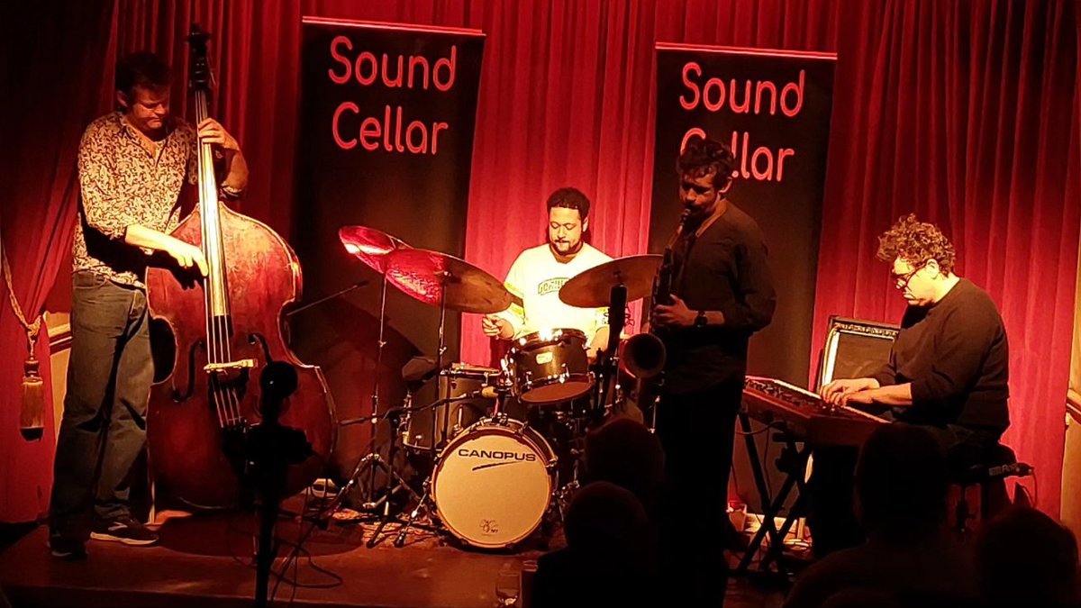 sndcellarpoole's tweet photo. Great to have @DuskiBand play the final gig of their tour for us on Thurs. Next up we have two gigs in 3 days with fab drummer TRISTAN BANKS and his great quartet on Thurs 20th Apr, followed by uber-bassist YOLANDA CHARLES and her Project PH Instra-Mentals on Saturday 22nd. https://t.co/zPbk6J97cE