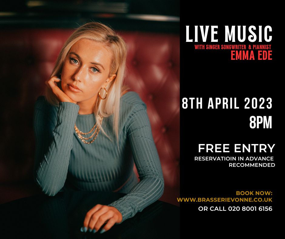 Emma Edel is coming tonight. An Irish pop artist currently based in London. She will perform laid back versions of modern and classic singalong numbers.
chimneybellsevents.co.uk/product/www.br…
#balham #livemusic #london #southlondonmusic #tooting #tonight #clapham #streatham