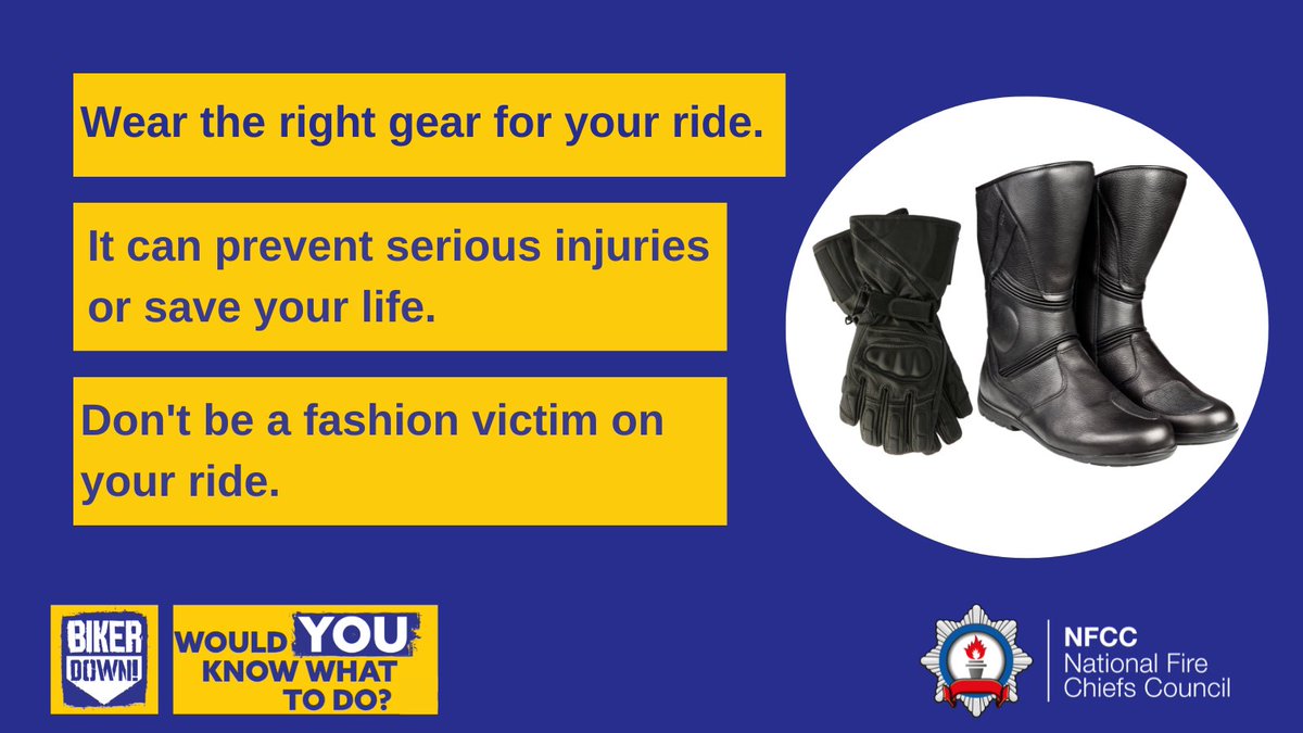 WestSussexFire's tweet photo. If you're a biker, wearing the right protective gear can protect you from serious injury. Always wear boots to protect your ankles and gloves to protect your hands.
We're at Whiteways in Bury Hill this morning sharing motorcycle safety advice.
#MotorcycleSafety #BikerDown https://t.co/5efKR9uZOD