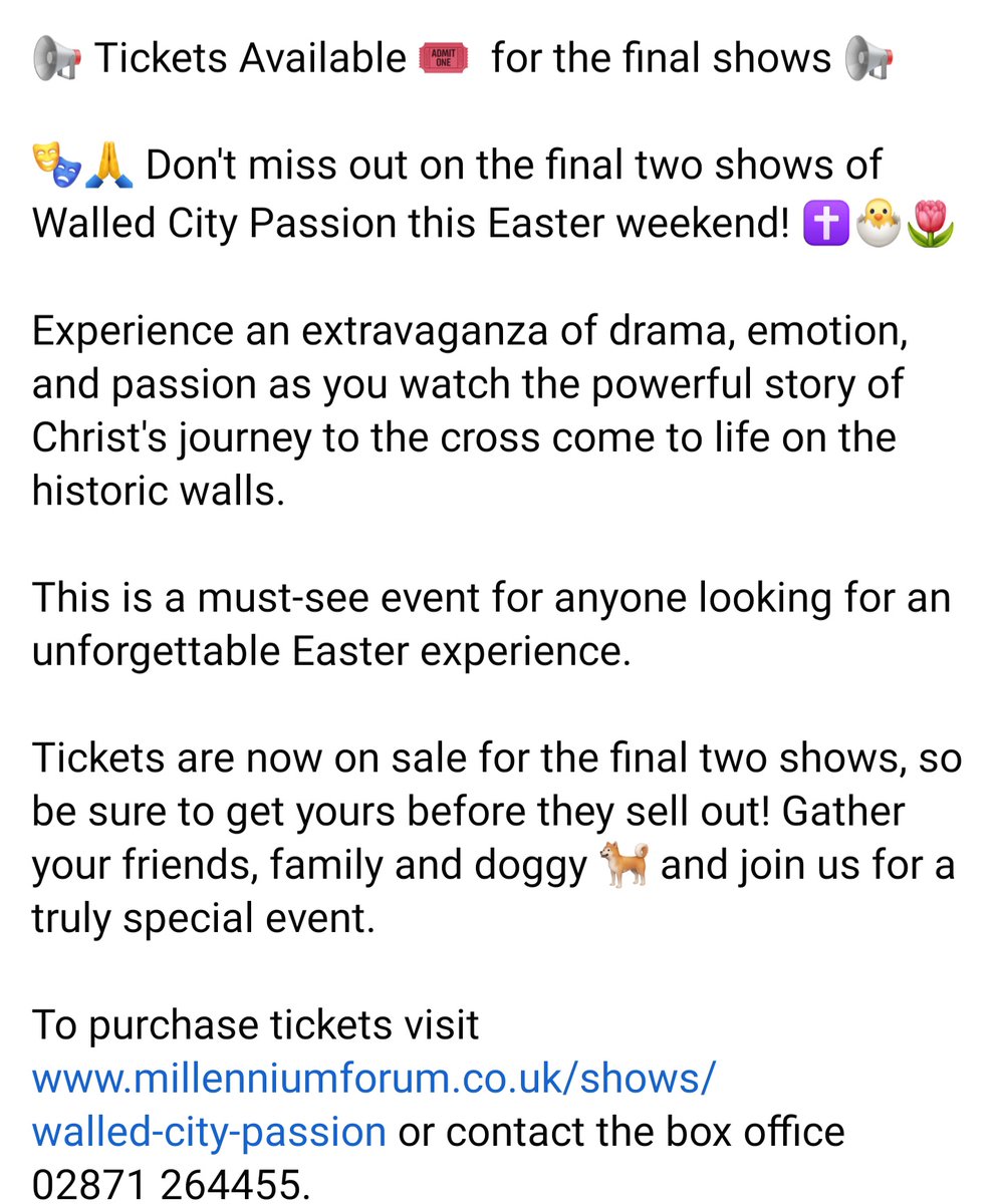 WalledPassion's tweet photo. Tickets Available for the last 2 shows today !! https://t.co/zTf8GPTyPw