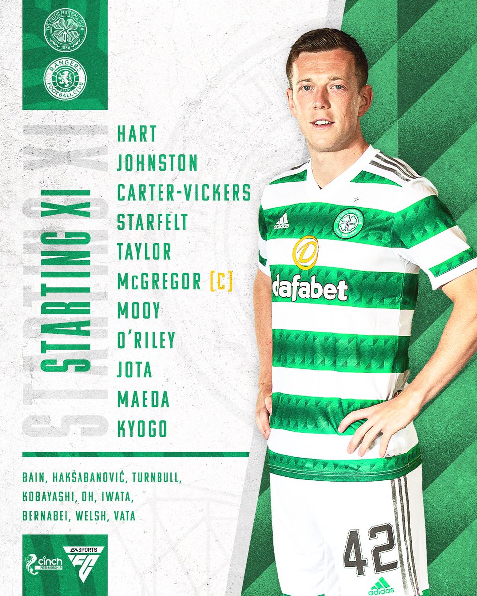 🟢 #CelticFC Team News ⚪️ 📋 Here’s how the Celts line up ahead of the Glasgow Derby in Paradise! #CELRAN | #cinchPrem | #COYBIG🍀