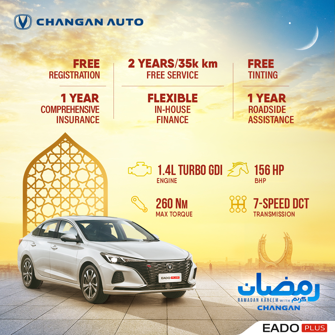 ChanganQatar's tweet photo. Looking for the perfect #sedan for city driving? Check out the #EadoPlus , a perfect amalgamation of stylish, powerful and compact! Book yours today and avail our Ramadan offer!
#changan #changanqatar #suv #sedan #offers #promotion #changanoffer #limitedstock #limitedtimeoffer https://t.co/423uOuwT71