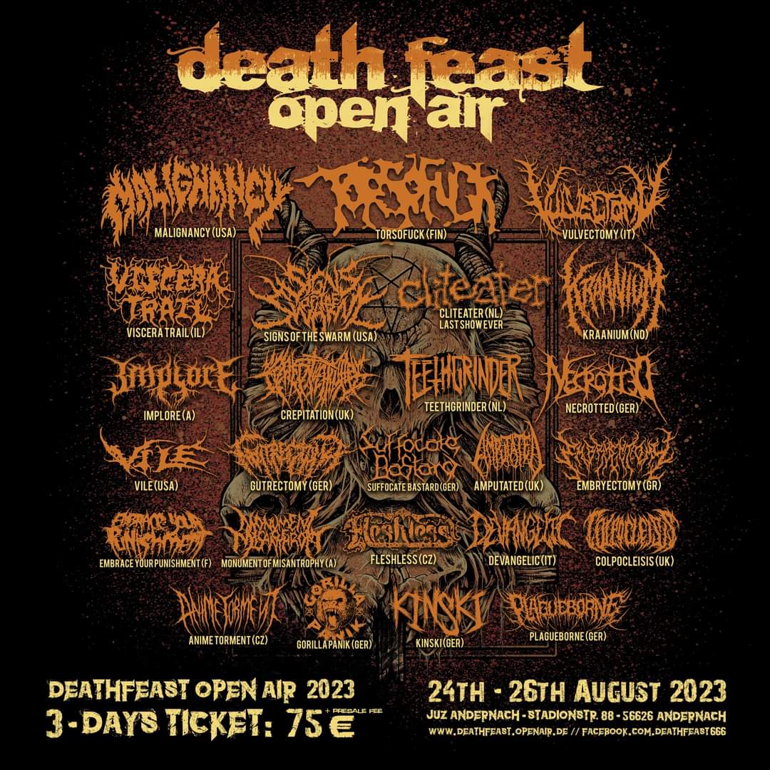 Can lineups get more brutal? Were not sure. But adding Crepitation to your lineup will certainly help! #crepitation #deathfeast #festival #deathfest