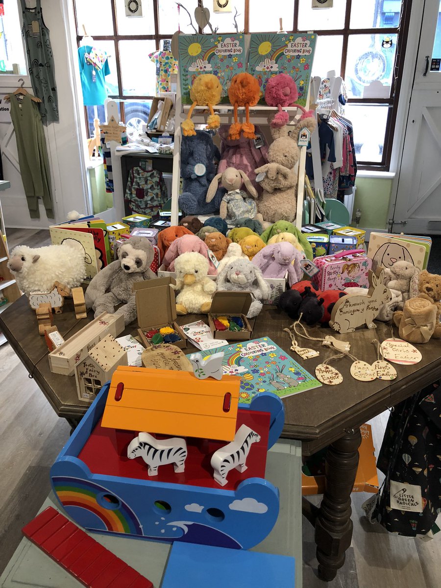 RainbowsDragons's tweet photo. Saturday 8th April, we’re open 10am - 4pm today. We have last minute Easter gifts, clothes (ages 0 - 10/11 years), books (English, Welsh and Bilingual), wooden toys and lots more to choose from!

#rainbowsanddragonsabergele #northwales #smallbusiness #businesswales #easter2023 https://t.co/gs8Ci3FhqS
