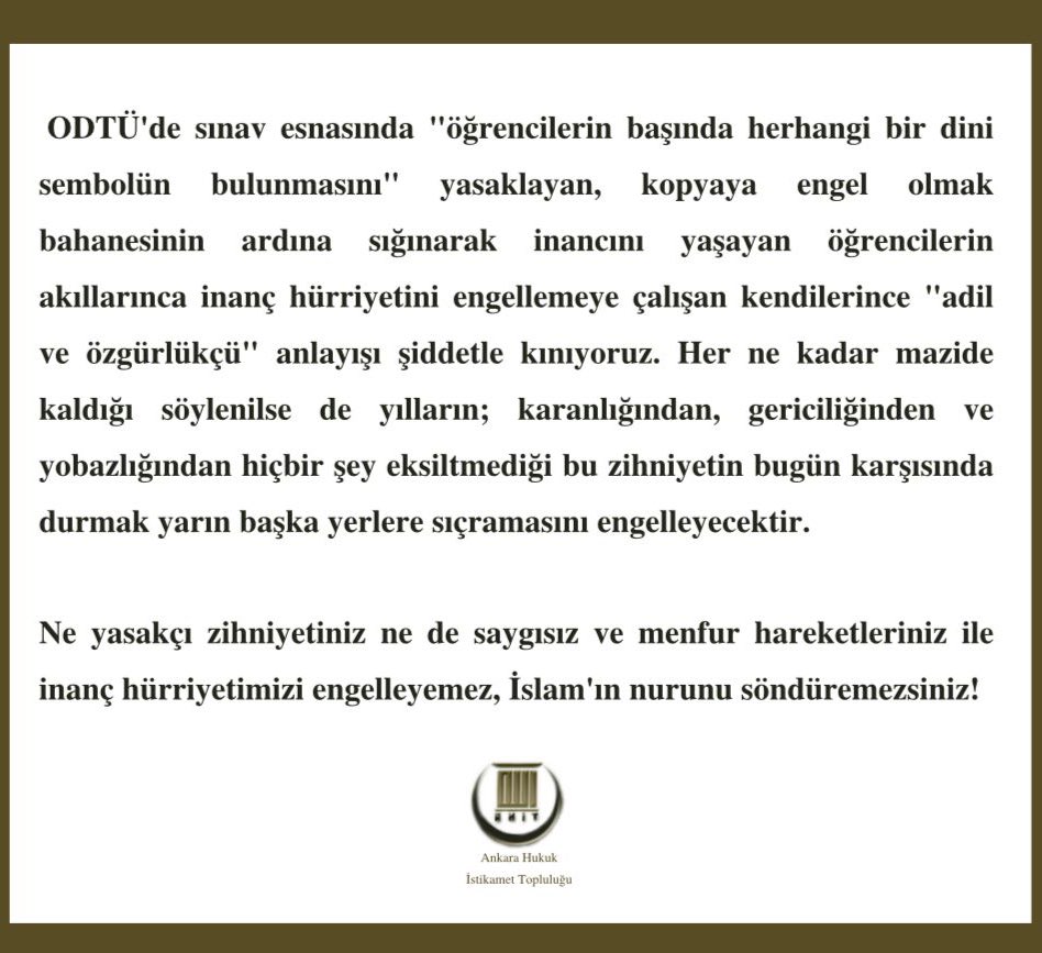 Ankara Hukuk İstikâmet Topluluğu (@ahistikamett) on Twitter photo 