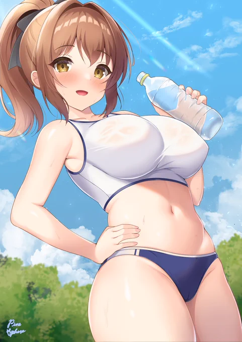 オリジナルで『陸上部の巨乳後輩ちゃん』を描いてみました#オリジナル 