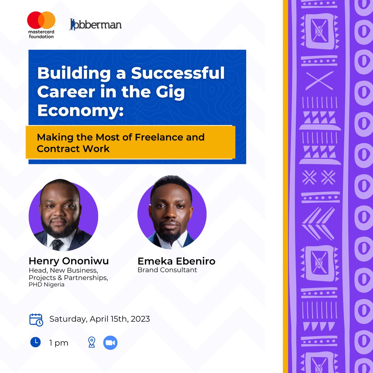 Jobbermandotcom's tweet image. 2/2
unique industry insights on &quot;Building a Successful Career in the Gig Economy: Making the Most of Freelance and Contract Work&quot;

See your personalised invite and access to join in your mailbox.

#JobbermanNigeria #JobbermanSoftSkillsTraining #Townhall #JobbermanSoftSkillsAlumni