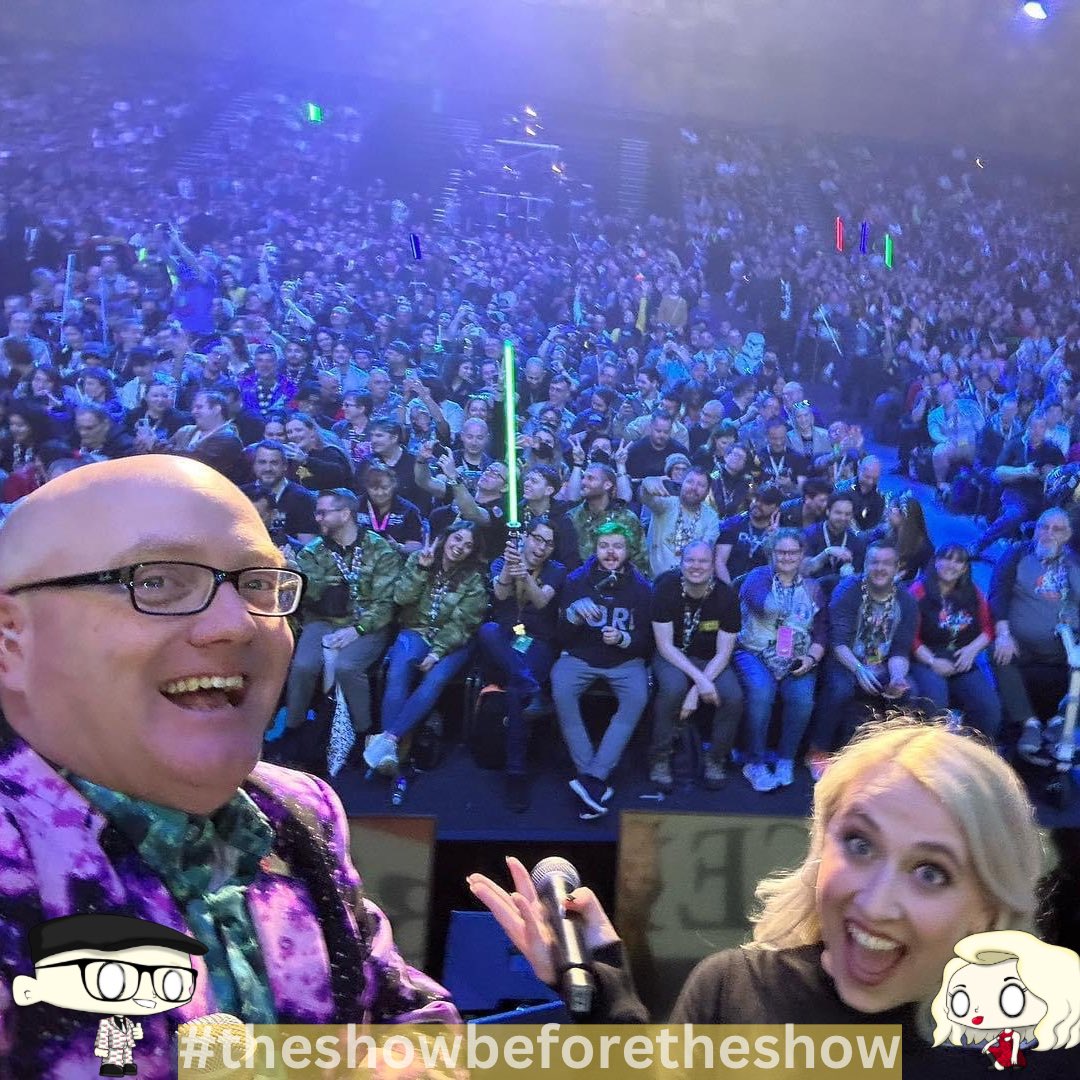 Celebration Stage! ✨
<a href="/thedjelliot/">DJ Elliot</a> and <a href="/atomicblondedj/">atomic blonde</a> are with you all weekend long playing music and games with you before all the exciting panels! Come say hello and you might be able to get one of our show exclusive giveaways 💫 Tweet them here 📲#TheShowBeforeTheShow