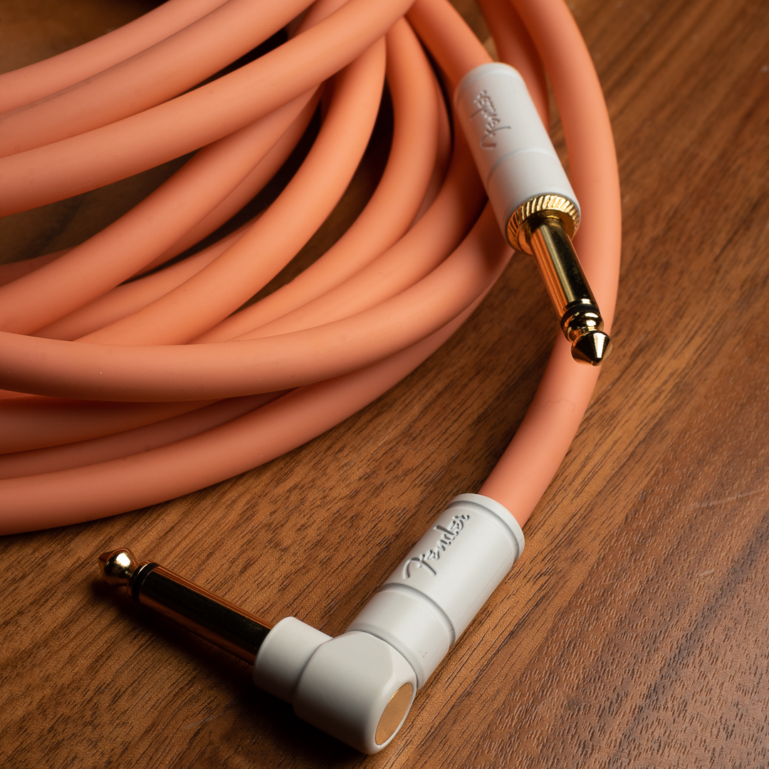 Looking for a new way to add some color to your sound? Walk away from every gig with all your cables in hand with our easy-to-identify @Fender  Pacific Peach cables! Get CME Exclusive Fender Pacific Peach instrument cables today! bit.ly/3vRuMko #Fender #CMEexclusive