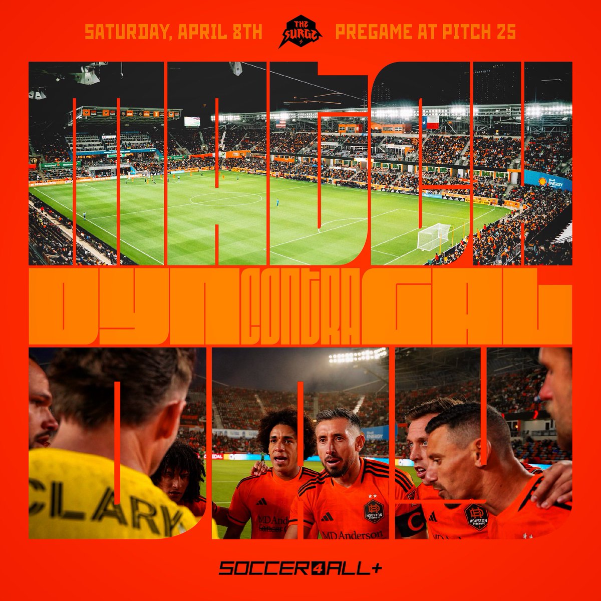 IT’S MATCHDAY 🤘

The Bayou Boys are back home to face a long time rival from Carson, CA. 

🆚 Gals
⏰ 7:30pm
🏟️ Beautiful Shell Energy
🍻 <a href="/Pitch25HTX/">Pitch 25 Beer Park</a> 4:30-7pm

The sold out <a href="/HustleTownSupp/">Hustle Town Supporters</a> will be in full voice! CON TODO HTOWN!

#HoldItDown #ContraTodos