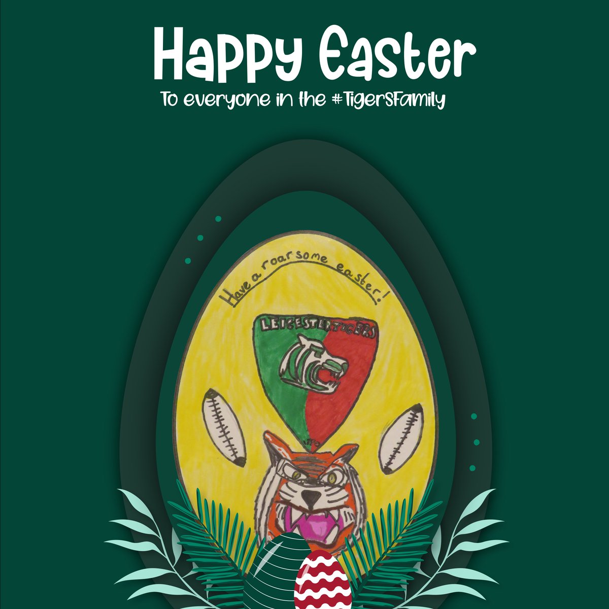 LeicesterTigers's tweet image. Happy Easter, #TigersFamily!

A special thank you to Archie, who helped us with the design of our Tigers-themed Easter egg 🐣