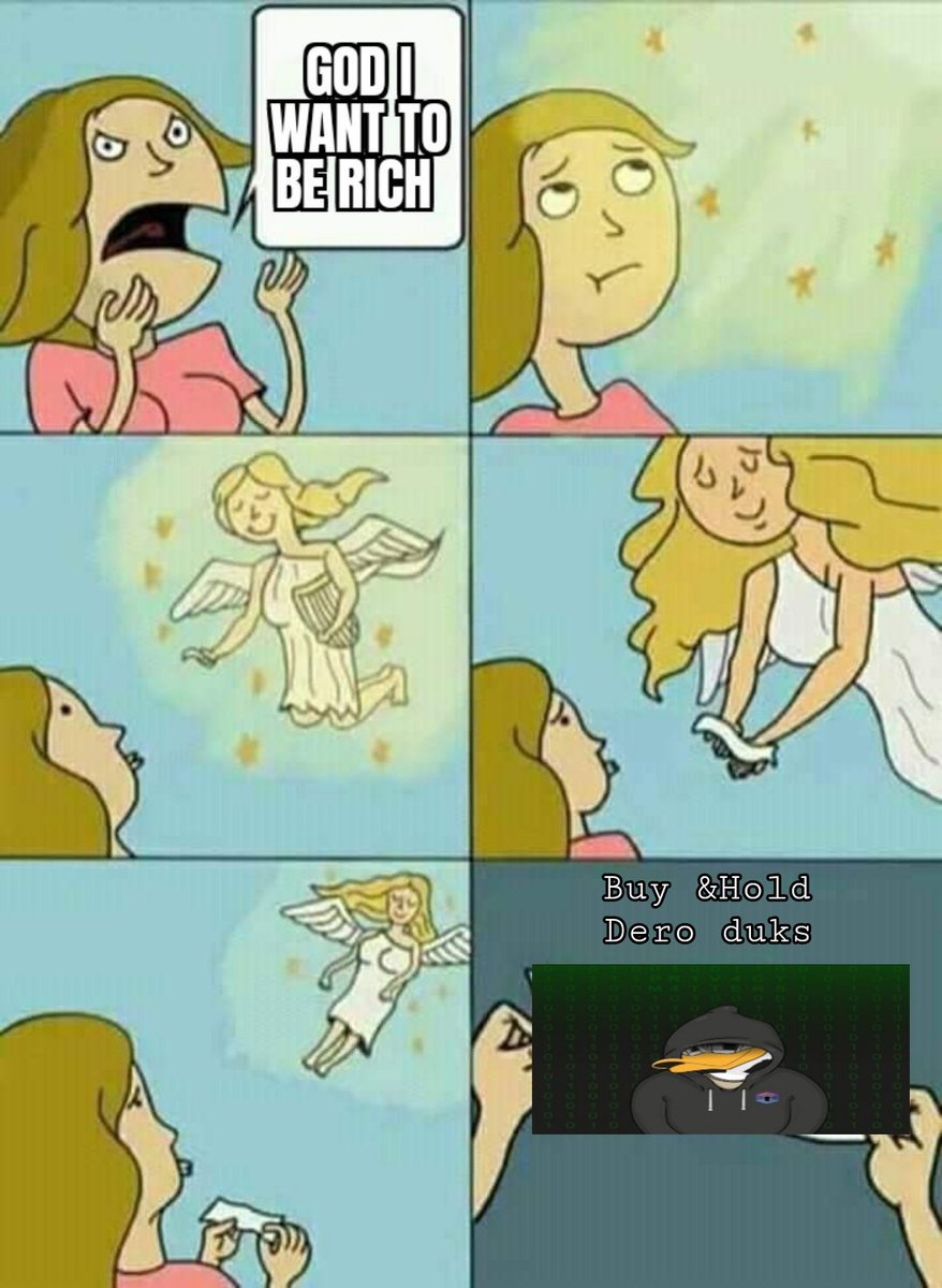 Lisalissa_22's tweet photo. @DeroDucks My entry meme sir @DeroDucks 
#DERO #DeroNFT #DeroProject $DERO https://t.co/tjuD2P01Jf