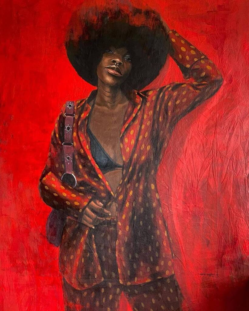 Lady Shakara IV (lady conceit)
<a href="/godstandart/">Godstand</a>
Size: 4x6 ft
medium: Oil on canvas
Year:2022
:
:

#usasinglewomen #realism #abstractexpressionism #abstractpainting #acrylicpainting #artcollector #artcurator #artgallery #artistsoninstagram #artoftheday #artsy… instagr.am/p/Cqx0OwKuxjj/