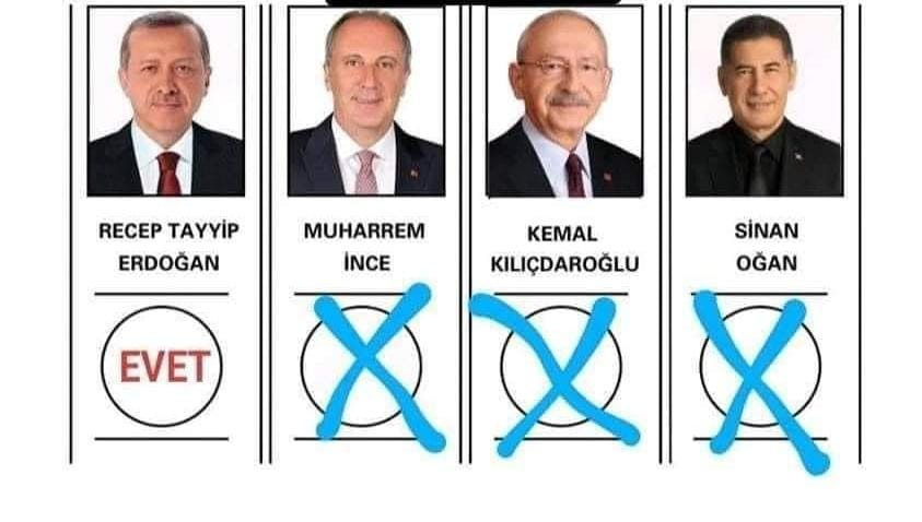AKPLİ SEÇMENLER;

SANDIĞA GİDERKEN KALEM GÖTÜRMEYİ UNUTMAYIN.

REİS' E   EVET'İ   BASIYORUZ, DİĞERLERİNE

ÇARPI ATIYORUZ.

TÜM AKP Lİ SEÇMENLERİMİZİ UYARALIM..!😉😊