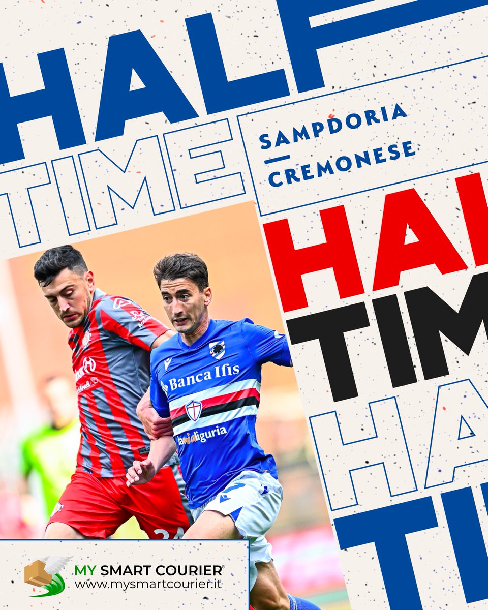 ⏸️ | HALF TIME

All square at the interval: #Leris and #Ghiglione with the goals
 
#SampCremonese 1⃣-1⃣
 
#SerieATIM
 
#FORZADORIA 🔵⚪🔴⚫⚪🔵