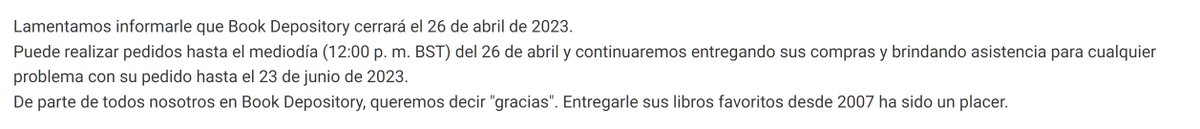 mfzalazar's tweet image. Cierra #bookdepository  😢