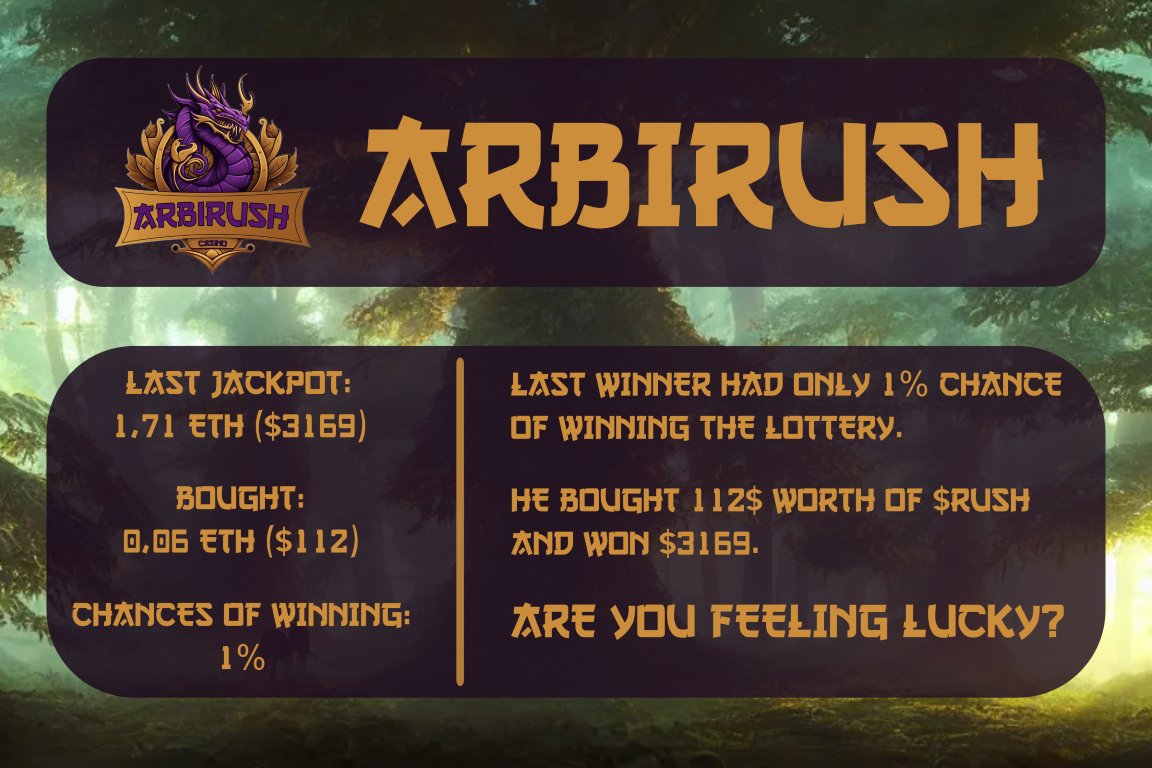 Picha_anne's tweet photo. @cryptoworld202 Have you checked out #ArbiRush yet? It's a decentralized, on-chain casino built on the cutting-edge Arbitrum blockchain where you can enjoy exciting peer-to-peer games. @arbirushcasino https://t.co/aOmQ4e36db