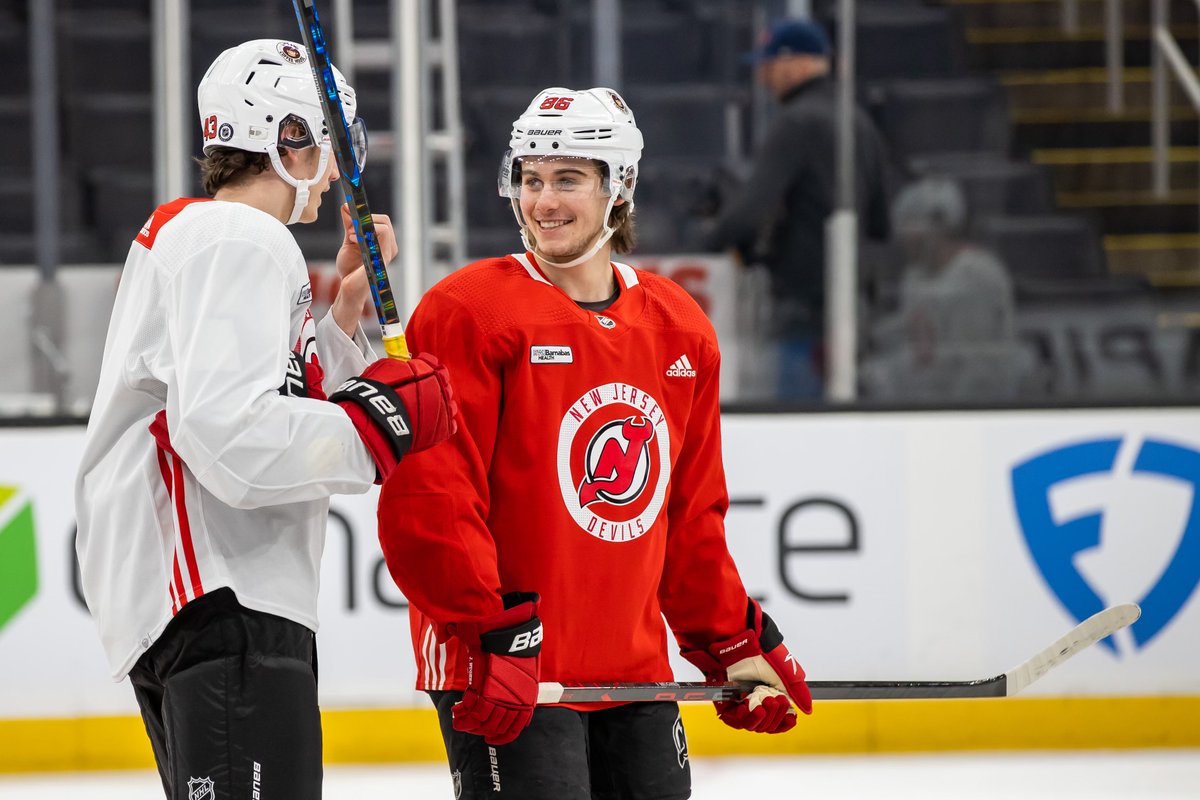 NJDevils's tweet photo. Just a couple of dudes, being bros. https://t.co/vOO1K7sFed