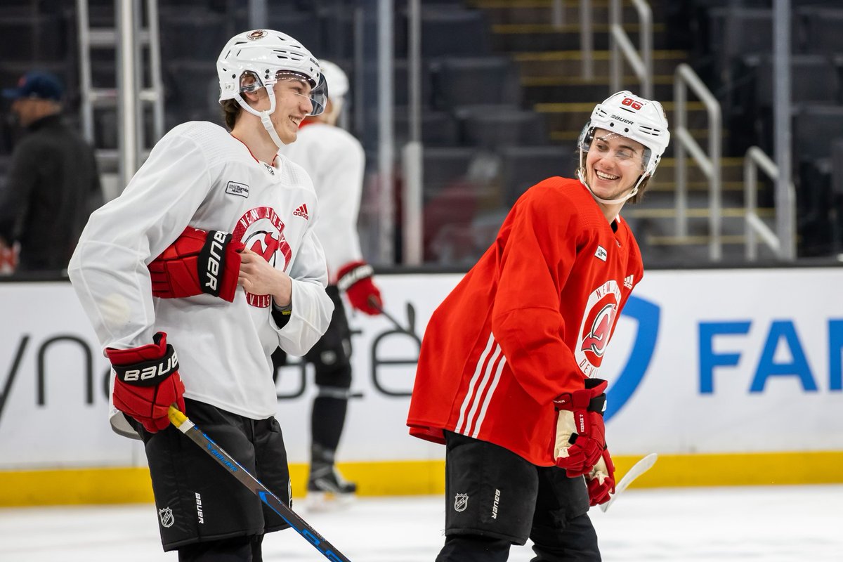 NJDevils's tweet photo. Just a couple of dudes, being bros. https://t.co/vOO1K7sFed