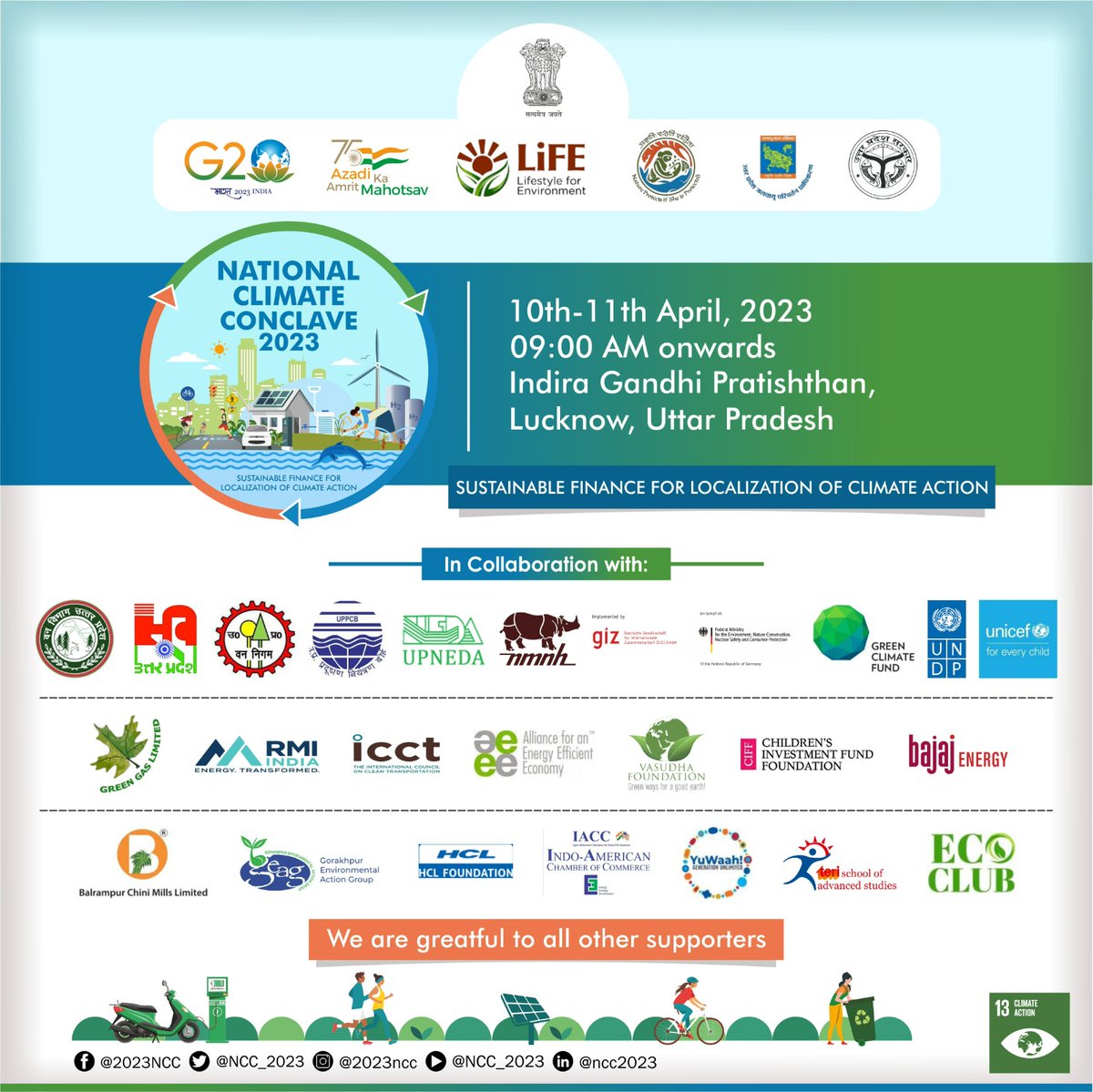 We can’t thank you enough for collaborating and supporting us for one of the biggest National Climate Conclave 2023. #NCC2023 #LocalClimateAction #ClimateSmartUP