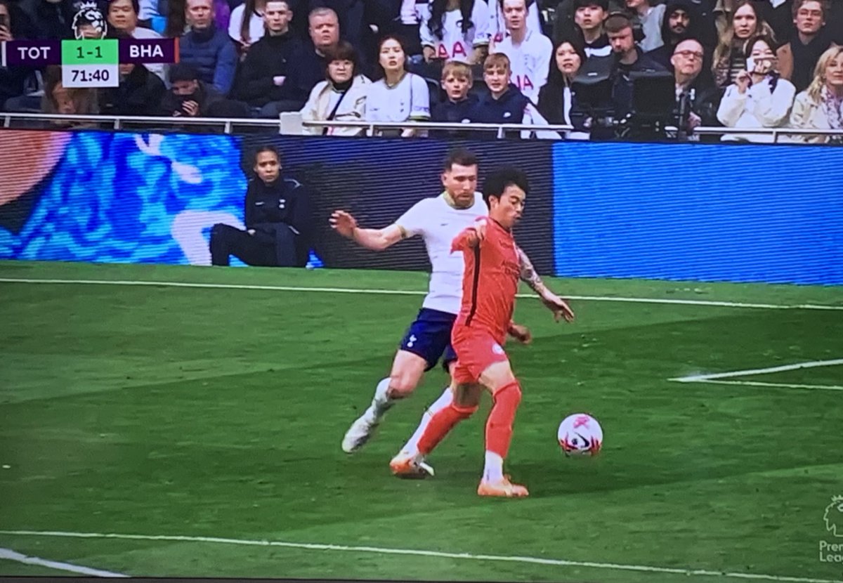 VAR 1: “Should we check that? Looks like Hojbjerg clearly stood on Mitoma’s foot there.”

VAR 2: “Nah, f*ck it, we’ve already done enough work today.”