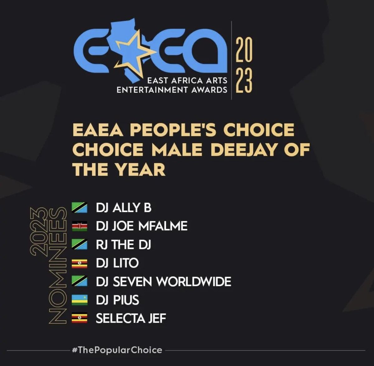 selectajeff's tweet image. Glad to promulgate another nomimation from #EAEA awards (Kenya), for the second time in a row. I would like to exuberantly manifest my gratitude to the organizers for putting a pat on the back of my hard work. 🙏🥂🥂🥂🥂💯❤️
Asante Sana 🤝🤝