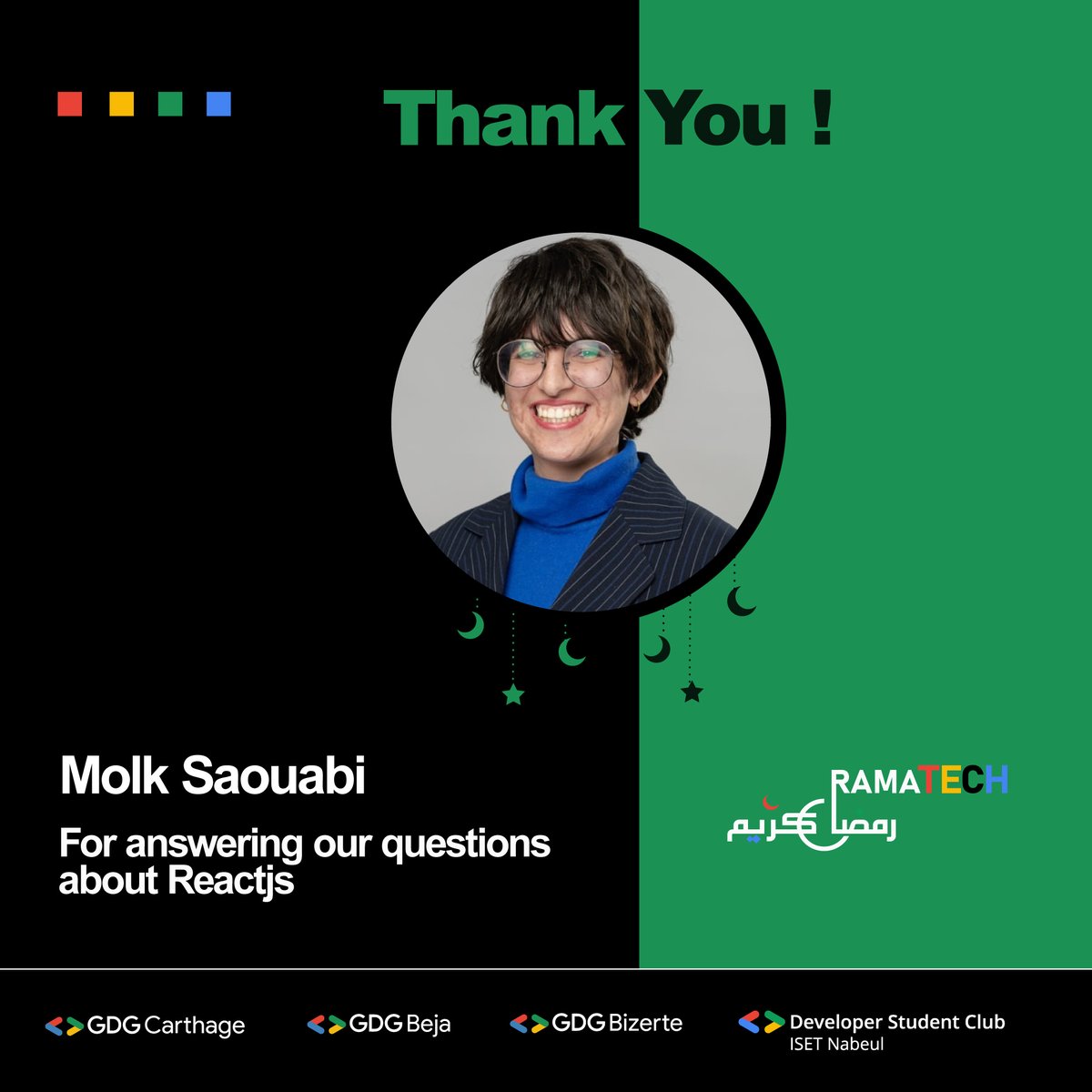 GDGBeja's tweet photo. ๐Shoutout to @molksaouabi for leading an incredible online session on React JS! Your insights and expertise were invaluable to our attendees. Thank you for sharing your knowledge with us.๐
#RAMATECH to be continued learning and growth in the world of Web Application! ๐
#gdg https://t.co/POP53r1Rz3