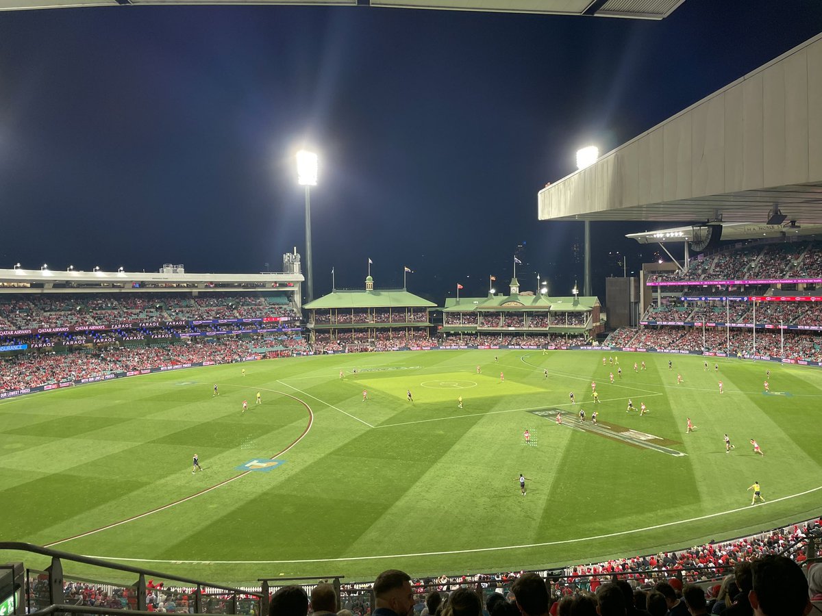 Will080808's tweet photo. Saturday night at the footy, it’s not quite like home https://t.co/IAMtenB2Ad