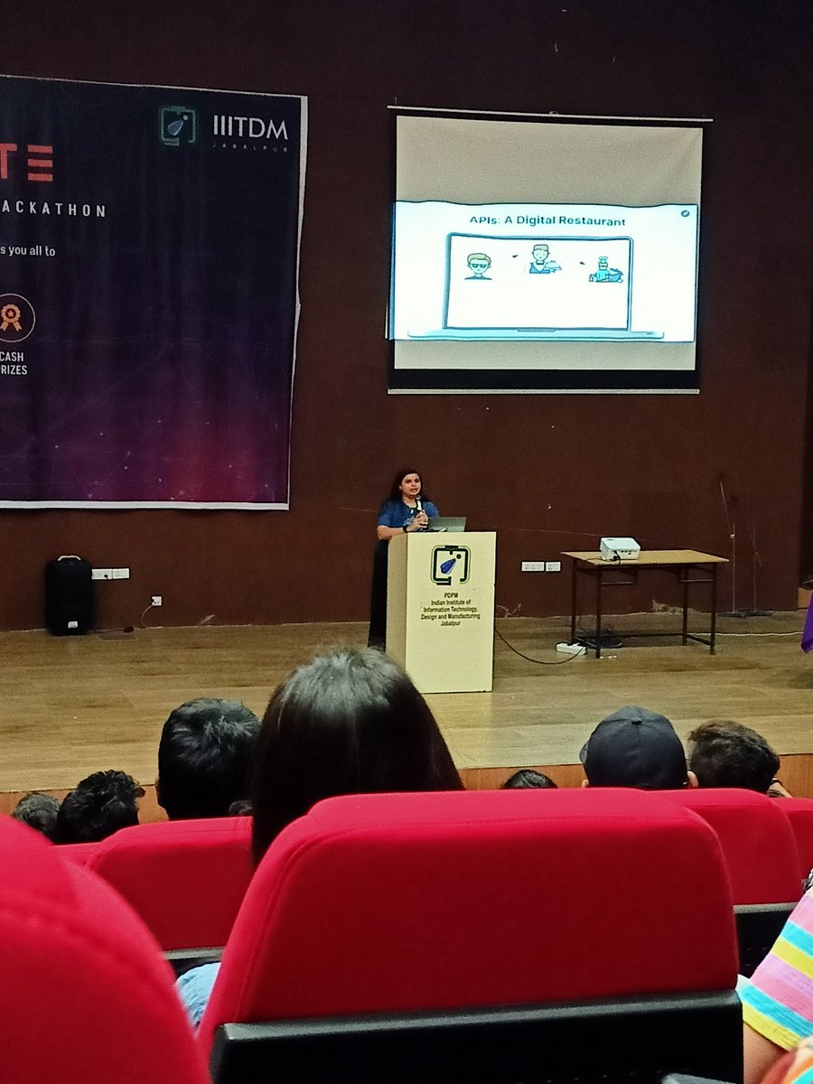 techAgain's tweet photo. Learning about APIs with @Aanchalmishra__ at HackByte23 #PostmanStudent #HackByte23
Amazing session with Aanchal Mishra ma'am in IIITDM Jabalpur https://t.co/owAOZ2bZI4