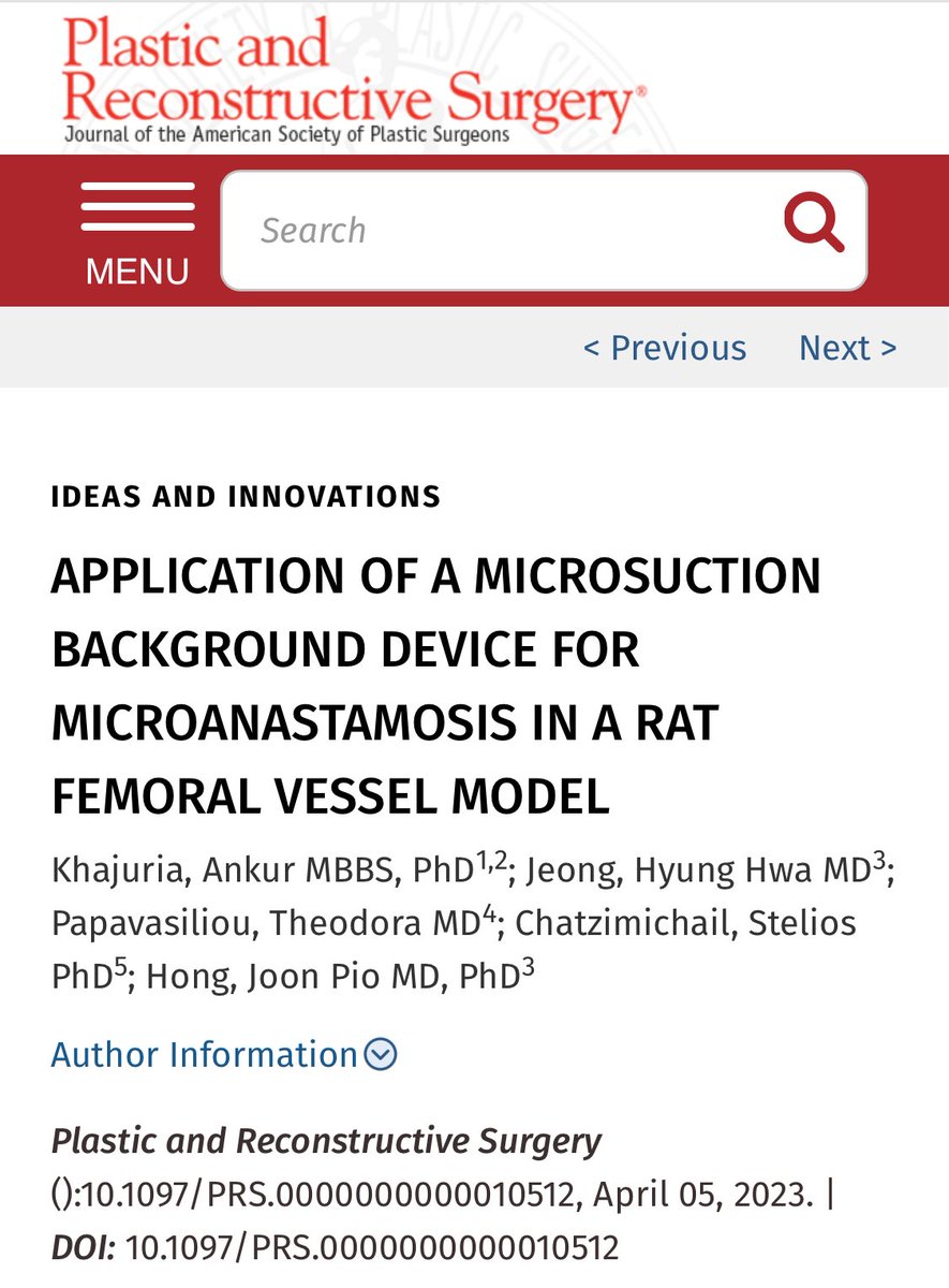 Delighted to see our latest publication with Prof JP Hong, <a href="/akhajuria1/">Dr Ankur Khajuria</a> , <a href="/Stelios____/">Stelios Chatzimichail</a> and Dr Hyung Hwa Jeong <a href="/prsjournal/">Plastic and Reconstructive Surgery</a> ! 

Access full article: journals.lww.com/plasreconsurg/…