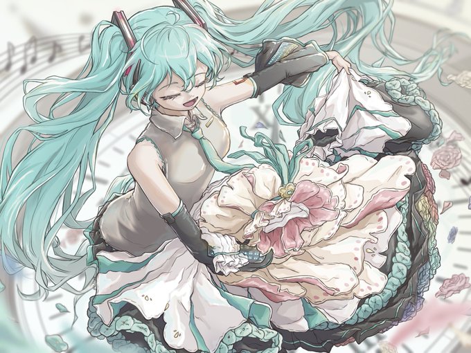 最近全っっっ然イラスト描けてない描きたい!!!!!再掲初音ミク!!! 