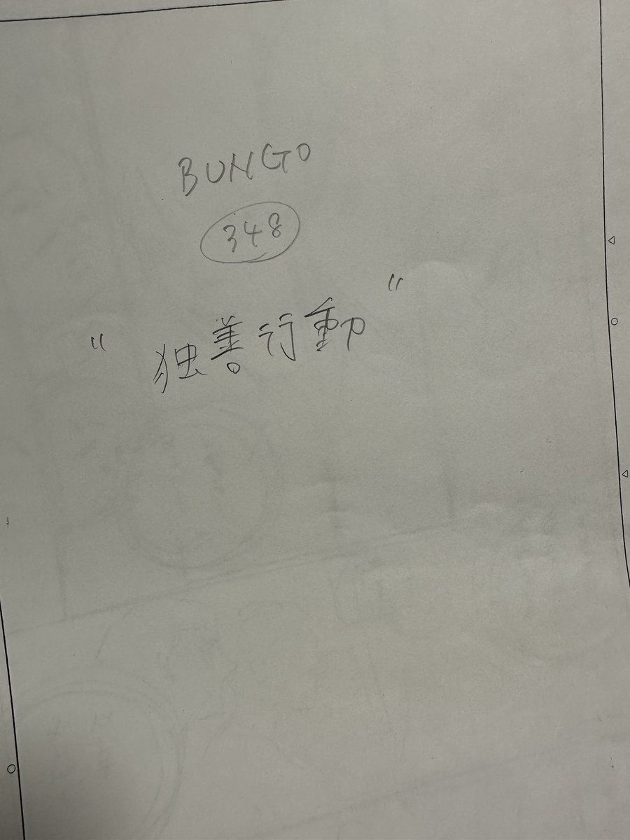 BUNGO348ネーム完成。
少しセリフとコマ割りやります。 