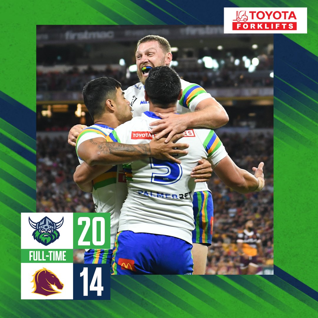 RaidersCanberra's tweet photo. WHAT A WIN!!! 

#ForkYeah #WeAreRaiders https://t.co/kRl2AlGY5i
