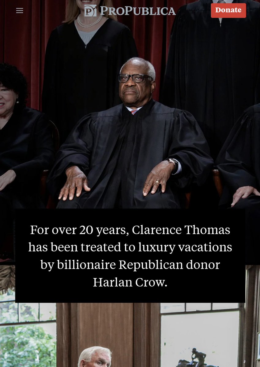mfstern's tweet photo. Clearance Thomas, in defense of himself, said he spoke with the other justices and those justices said it was OK for him to lie about gifts &amp; trips.

In other news, bank robbers spoke with other bank robbers &amp; they received the OK, from them, that robbing banks was OK too! https://t.co/7Rq61wM5FS