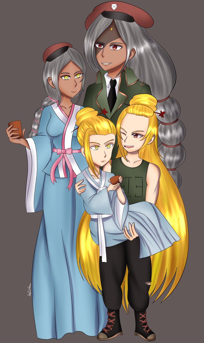 _MJ_Chan's tweet photo. finally finished that #khellsung piece ft their kids https://t.co/z5eFQGAktM