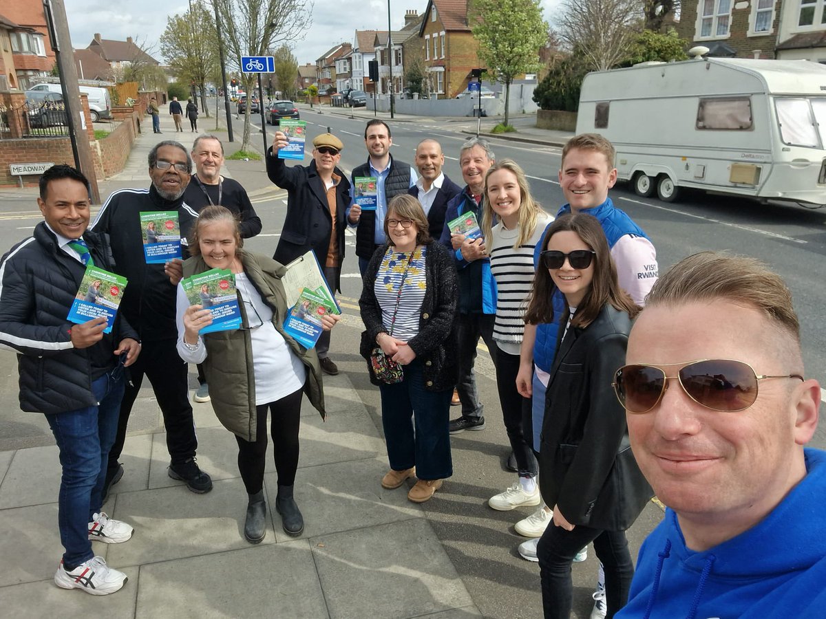 alexgeorgiou's tweet photo. Great to be out in Bullsmoor today with a huge team of Conservative friends from across London and Enfield! Solid response on the doorstep! Let’s kick Labour out of Bullsmoor! #Bullsmoor #ByElection https://t.co/fpjo8xAEIg