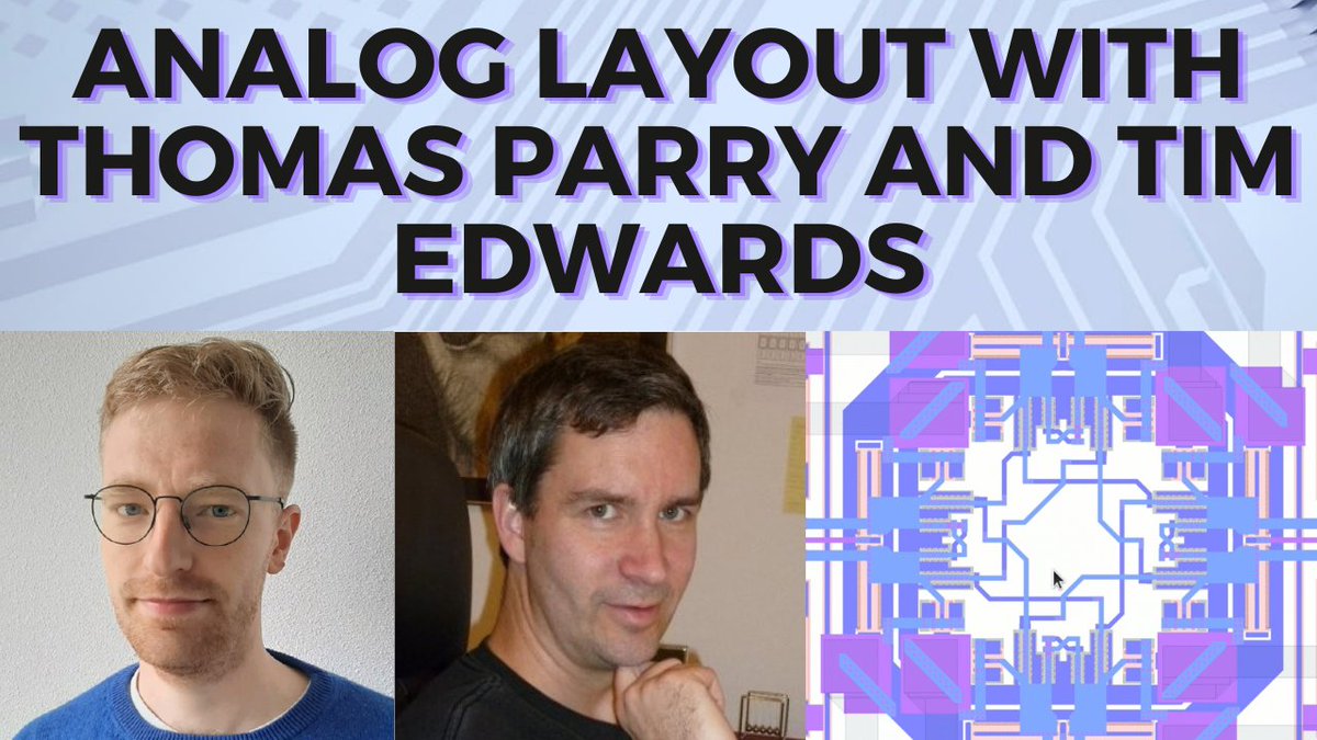 Matthew Venn (@matthewvenn) on Twitter photo Interested in Analog layout with open source tools? Check the next <a href="/efabless/">efabless.com</a> webinar with <a href="/yrrapt/">Thomas Parry</a> and Tim Edwards!
efabless.zoom.us/webinar/regist… Interested in Analog layout with open source tools? Check the next <a href="/efabless/">efabless.com</a> webinar with <a href="/yrrapt/">Thomas Parry</a> and Tim Edwards!
efabless.zoom.us/webinar/regist…
