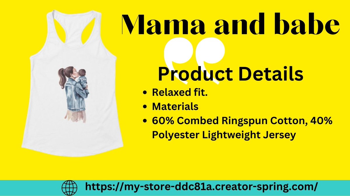 Mama and babe refer to the bond between a mother and her child. This connection starts during pregnancy and continues to grow stronger with each passing day. 

Get Product:my-store-ddc81a.creator-spring.com/listing/mama-a…

#momsontour #momsoninstagram #momson #momsonthego #momsonamission #momsontime
