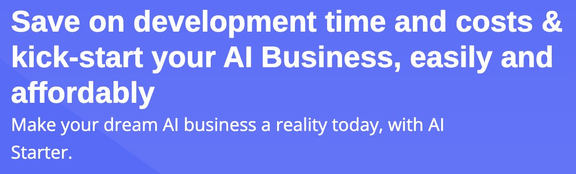 IntrepidBytes's tweet photo. https://t.co/Q2ETuApTjX AI Starter: a swift, low-code solution for non-tech founders to launch AI SaaS, saving resources, reducing startup risks, and letting entrepreneurs focus on their business use case. Install in 30 minutes, accept payments immediately. https://t.co/a4PpQmKoBG
