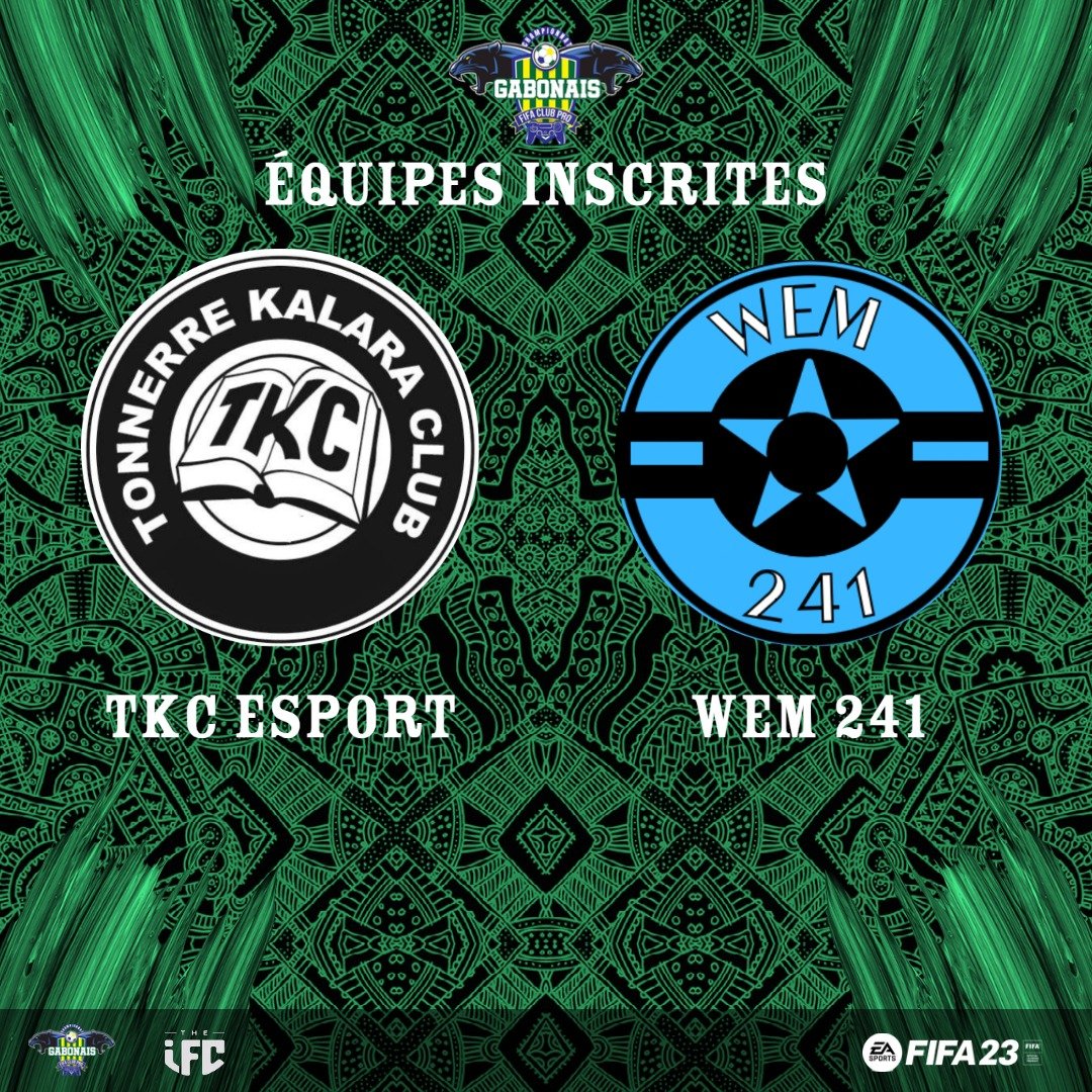 E-Championnat Gabonais de Fifa Club Pro🎮⚽️🇬🇦 (@ecg_gabon) on Twitter photo <a href="/TKC_esport/">TKC</a> prendra part à cette édition sous l'encadrement de <a href="/Cameroon_eFC/">Cameroon e-Football Club</a> et <a href="/XNgaba/">xavier ngaba</a>
<a href="/Ceodal69/">Kratos</a> et <a href="/MikeySkisspass/">ChampagneMiky</a> veulent créer la surprise cette saison avec le mercato XXL de #Wem_241.
Nous leur souhaitons bonne chance pour l'#ECG10 #Club_Pro #11vs11 <a href="/TKC_esport/">TKC</a> prendra part à cette édition sous l'encadrement de <a href="/Cameroon_eFC/">Cameroon e-Football Club</a> et <a href="/XNgaba/">xavier ngaba</a>
<a href="/Ceodal69/">Kratos</a> et <a href="/MikeySkisspass/">ChampagneMiky</a> veulent créer la surprise cette saison avec le mercato XXL de #Wem_241.
Nous leur souhaitons bonne chance pour l'#ECG10 #Club_Pro #11vs11